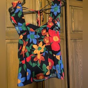 NWT Skies Are Blue navy floral top